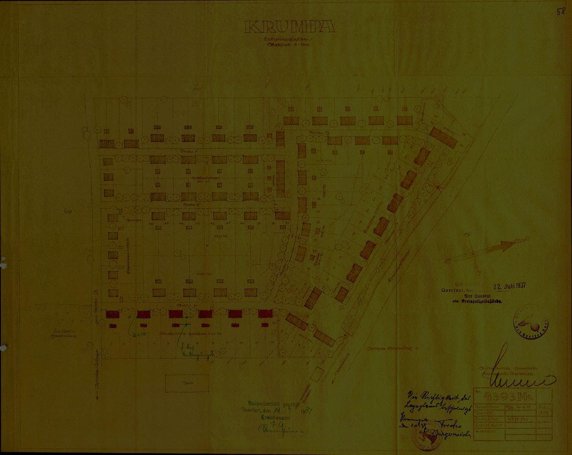 Siedlung Krumpa/ Erste Entwürfe 1937