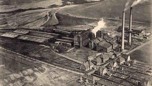 Luftaufnahme Brikettfabrik Pfännerhall/ Braunsdorf 1920-er Jahre
